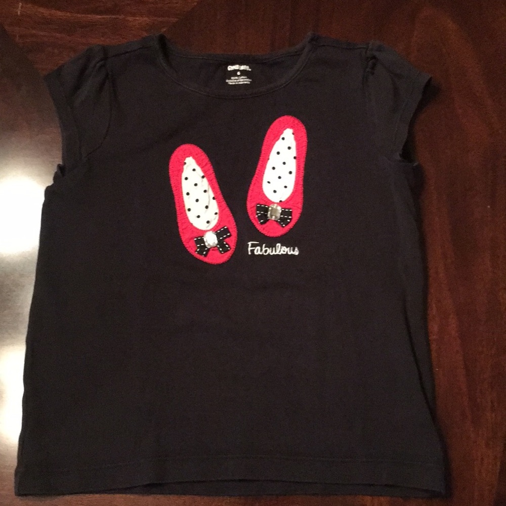 Gymboree Black Shirt w/ Ballet Shoe Design